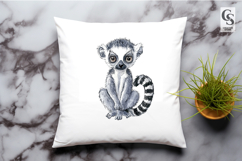Cute Lemur Animal Illustration Clipart Sublimation PNG Product Image 3