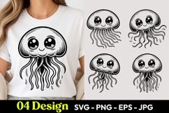 Kawaii Jellyfish SVG PNG Product Image 1