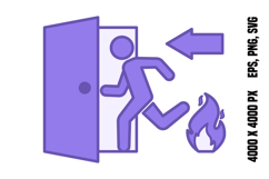 Purple Evacuation Icon Product Image 1