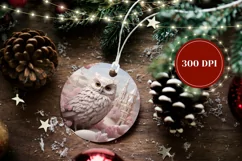 Christmas Ornament PNG, Cute Owl Ornament Sublimation Product Image 2