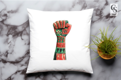 African Tribal Pattern Raised Fist Clipart Sublimation PNG Product Image 3