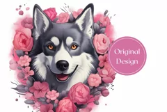 Cute Husky Tumbler Wrap, Husky Sublimation Tumbler Template Product Image 2