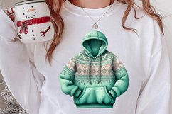 Cozy Green christmas Clipart Sublimation, Christmas PNG Product Image 2