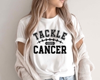 Tackle Cancer 2025 SVG, Breast Cancer, Football Cancer Shirt Product Image 2