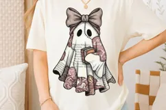 Bookworm Ghost Png, Dark Academia Halloween Png, Fall Png. Product Image 2