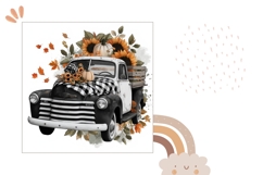 Fall Truck Pillow Sublimation, Pumpkins Pillow Template Product Image 2
