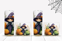 Watercolor Witch Tumbler, Cartoon Halloween Tumbler Design Product Image 2