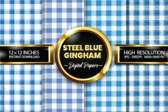 Steel Blue Gingham Digital Papers 04 Variations Product Image 1