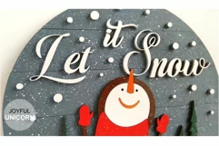 Let It Snow sign SVG | Christmas Snowman SVG Laser cut File Product Image 2