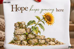Hope Keeps Growing Here Shirt PNG, Christian Tree Stump Cros Product Image 2