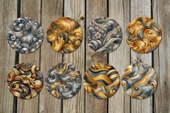 Metallic | 8 gold &amp; silver Round earring sublimation designs Product Image 2