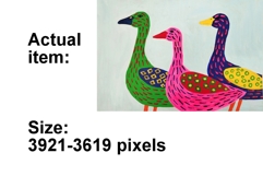 Psychedelic geese printable wall art 3:2 ratio digital paint Product Image 2