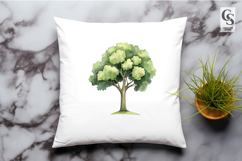 Green Tree Watercolor Clipart Sublimation PNG Product Image 2