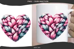 Valentine knitted heart png design for T-shirts Product Image 2
