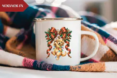 Cartoon Christmas Dog Illustration, Cute Christmas PNG Product Image 2