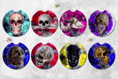 Watercolor skull | Sublimation car coaster &amp; key chain, PNG Product Image 2