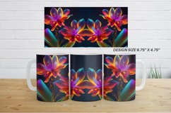 3D Crystal Orchid Flower Neon | Mug sublimation design Product Image 5