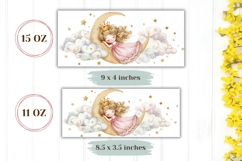 Princess Mug Wrap, Moon Mug Template, Stars Mug PNG Product Image 2