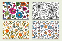 Cute Doodle Flowers Cutting Boards sublimation Design Product Image 2