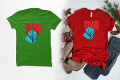 Red and Blue Abstract Floral Embroidery Design Product Image 2