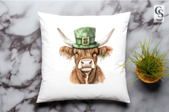 St Patrick’s Day Highland Cow Clipart Sublimation PNG Product Image 2