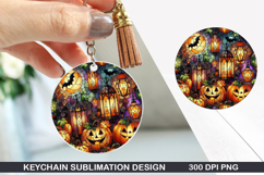 Pumpkin Keychain Sublimation - Autumn Keychain PNG Design Product Image 1