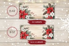 Poinsettia Mug Design, Christmas Coffee Mug Wrap Product Image 2