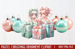 Pastel Christmas Sublimation Clipart, PNG Product Image 1