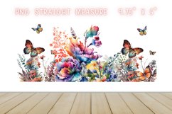 Watercolor flower &amp; butterflies 16oz Libby Glass Can Product Image 2