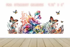 Watercolor flower & butterflies 16oz Libby Glass Can Product Image 2
