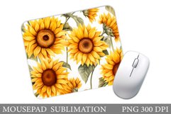 Sunflowers Mouse Pad Design. Flowers Mouse Pad Template Product Image 1