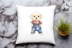 Patriotic Puppy Overalls Clipart Sublimation PNG Product Image 2