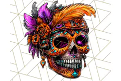 Bright Sugar Skull PNG Clipart, Halloween Colorful Skull Png Product Image 2