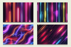 Abstract Neon Lights Cutting Boards sublimation Design Product Image 2