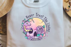 Pink Halloween Never Trust The Living PNG Sublimation Product Image 2