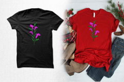 Elegant Pink Flower Stem Embroidery Design Product Image 2