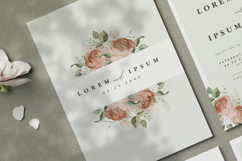 beautiful wedding card invitation with creamy roses flower Product Image 2