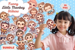 Funny Little Monkey Stickers Bundle Product Image 1