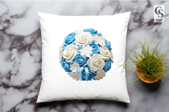 Blue Rose Floral Bouquet Clipart Sublimation PNG Product Image 2