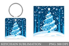 Christmas Tree Keychain. Christmas Keychain Sublimation Product Image 1