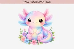 Pastel kawaii axolotl png design for T-shirts Product Image 2