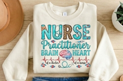 Nurse Practitioner PNG, NP Brain and Heart Sublimation Product Image 2
