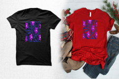 Purple Floral Leaf Pattern Embroidery Design Product Image 2