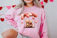 Valentine Animal On Swings Clipart, Valentine Animal Clipart Product Image 2