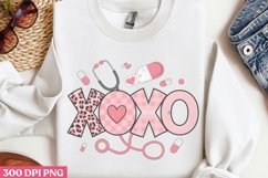 XOXO PNG, Valentine Nurse Sublimation PNG Product Image 3