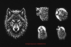 10 Bundle Dark Art Wolf Howling Beast Fangs Werewolf Skull Product Image 3