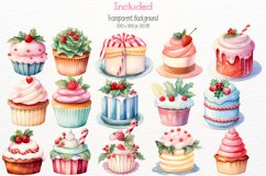 Christmas Dessert Watercolor 60 Cliparts Collection Product Image 2