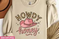 Howdy Honey PNG, Western Valentine Sublimation PNG Product Image 1