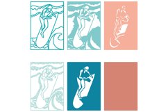 surfer svg 3d multilayer / surfer 3D mandala Product Image 2