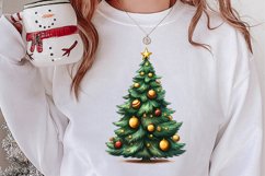 Watercolor Christmas tree clipart, Christmas tree Clipart Product Image 2